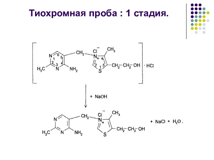 Тиохромная проба : 1 стадия.