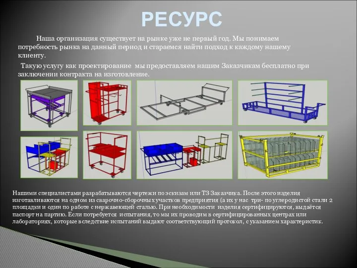 РЕСУРС Наша организация существует на рынке уже не первый год. Мы