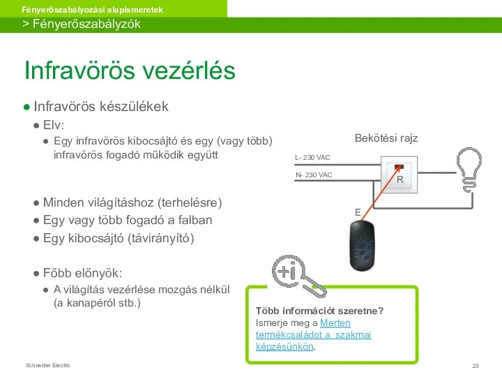 Infravörös vezérlés Infravörös készülékek Elv: Egy infravörös kibocsájtó és egy (vagy