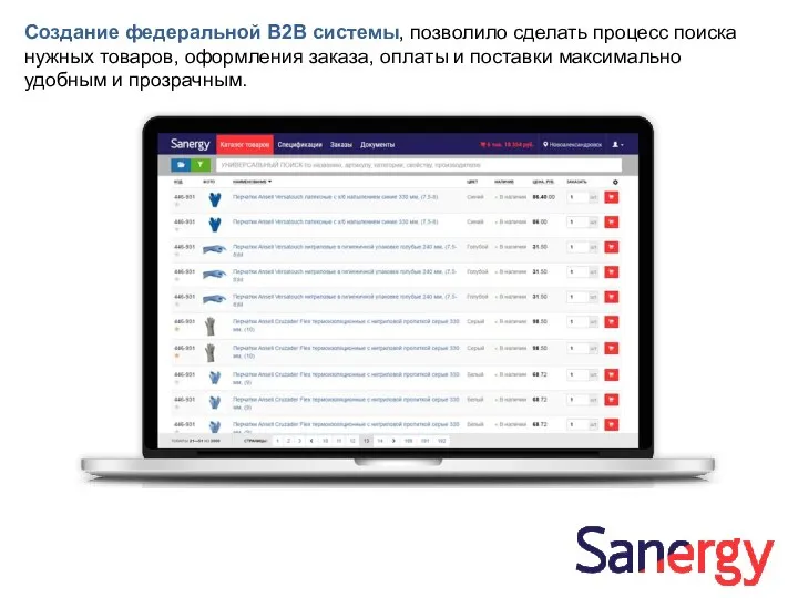 Создание федеральной В2В системы, позволило сделать процесс поиска нужных товаров, оформления
