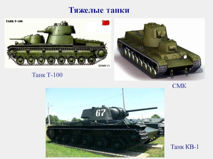 Тяжелые танки Танк КВ-1 Танк Т-100 Танк КВ-1 СМК