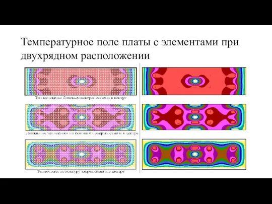 Температурное поле платы с элементами при двухрядном расположении