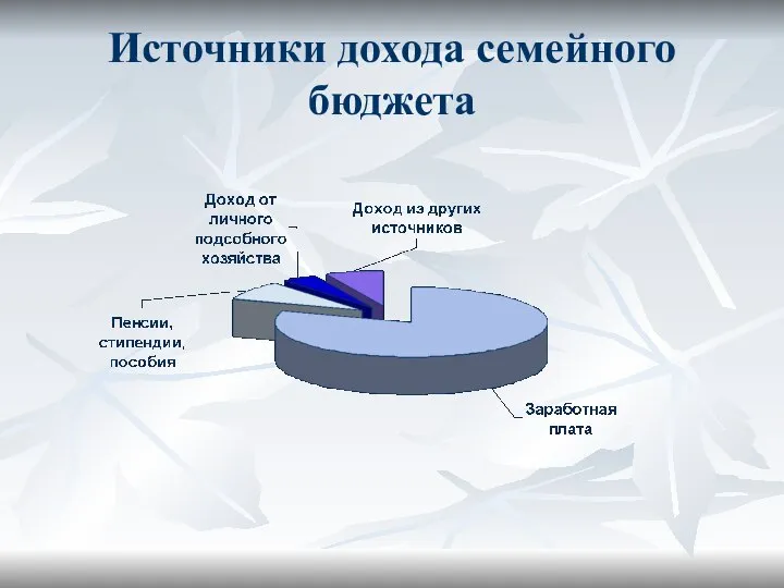 Источники дохода семейного бюджета