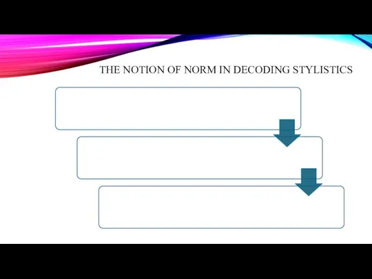 THE NOTION OF NORM IN DECODING STYLISTICS