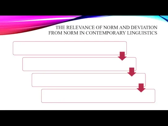 THE RELEVANCE OF NORM AND DEVIATION FROM NORM IN CONTEMPORARY LINGUISTICS