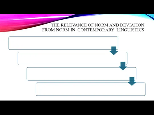 THE RELEVANCE OF NORM AND DEVIATION FROM NORM IN CONTEMPORARY LINGUISTICS