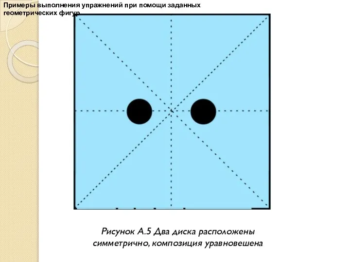Рисунок А.5 Два диска расположены симметрично, композиция уравновешена Примеры выполнения упражнений при помощи заданных геометрических фигур
