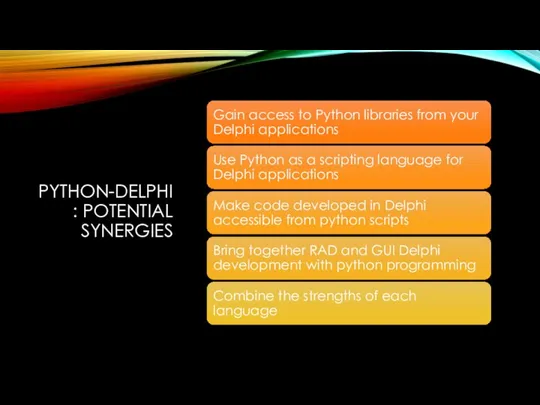 PYTHON-DELPHI: POTENTIAL SYNERGIES