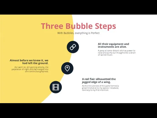 Three Bubble Steps With Bubbles, everything is Perfect All their equipment