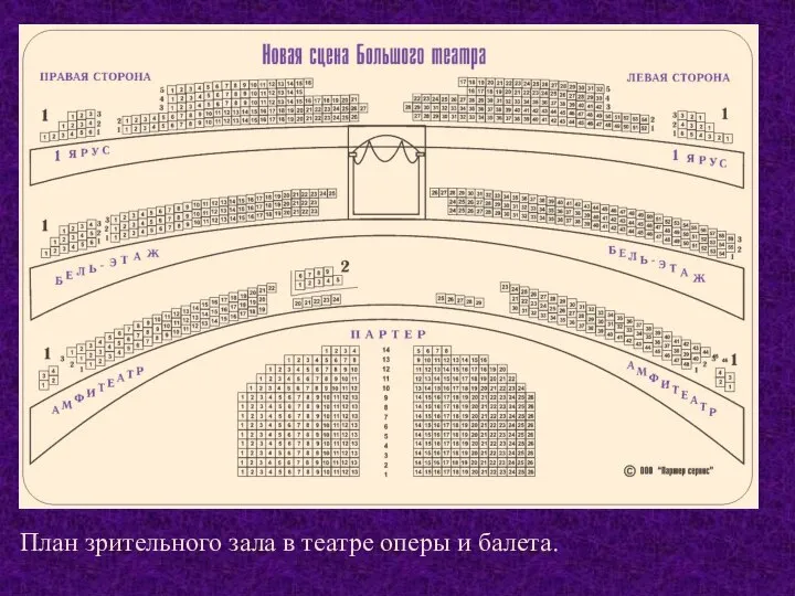 План зрительного зала в театре оперы и балета.