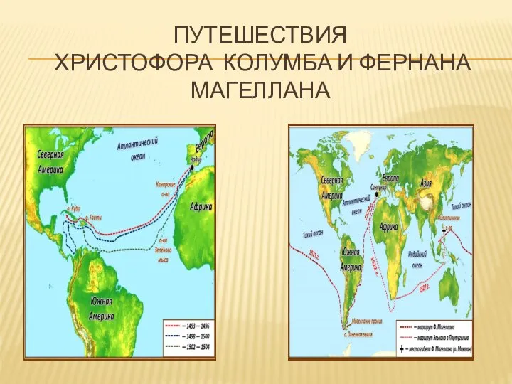 ПУТЕШЕСТВИЯ ХРИСТОФОРА КОЛУМБА И ФЕРНАНА МАГЕЛЛАНА