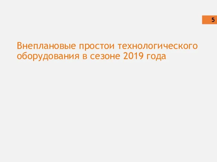 Внеплановые простои технологического оборудования в сезоне 2019 года