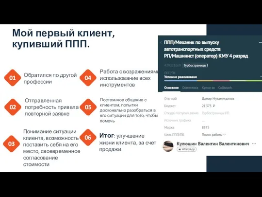 Мой первый клиент, купивший ППП. Работа с возражениями, использование всех инструментов