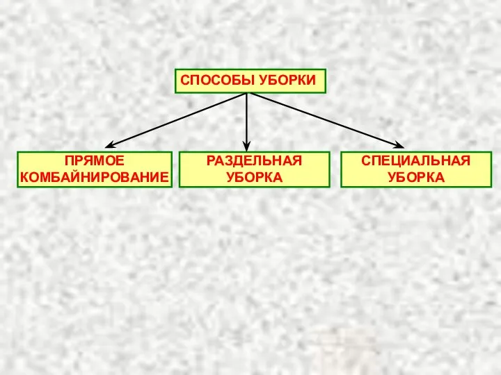 СПОСОБЫ УБОРКИ ПРЯМОЕ КОМБАЙНИРОВАНИЕ РАЗДЕЛЬНАЯ УБОРКА СПЕЦИАЛЬНАЯ УБОРКА