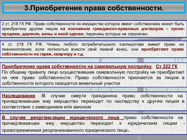 2 ст. 218 ГК РФ. Право собственности на имущество которое имеет