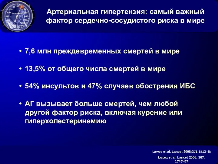 7,6 млн преждевременных смертей в мире 13,5% от общего числа смертей