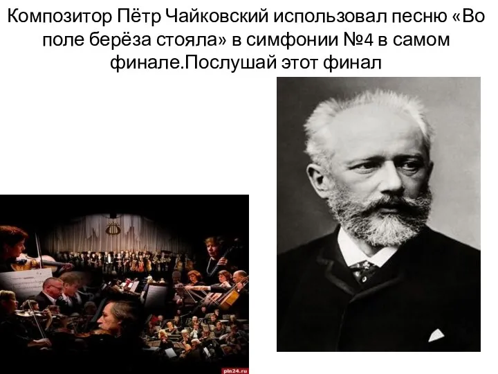 Композитор Пётр Чайковский использовал песню «Во поле берёза стояла» в симфонии