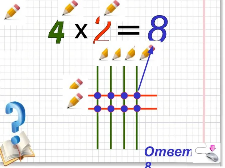 4 2 x = 8 Ответ:8