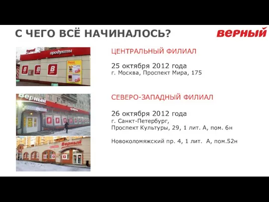 С ЧЕГО ВСЁ НАЧИНАЛОСЬ? ЦЕНТРАЛЬНЫЙ ФИЛИАЛ 25 октября 2012 года г.