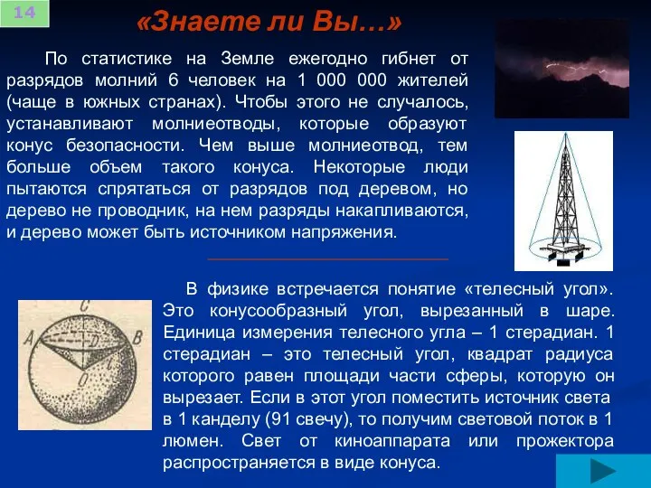 По статистике на Земле ежегодно гибнет от разрядов молний 6 человек