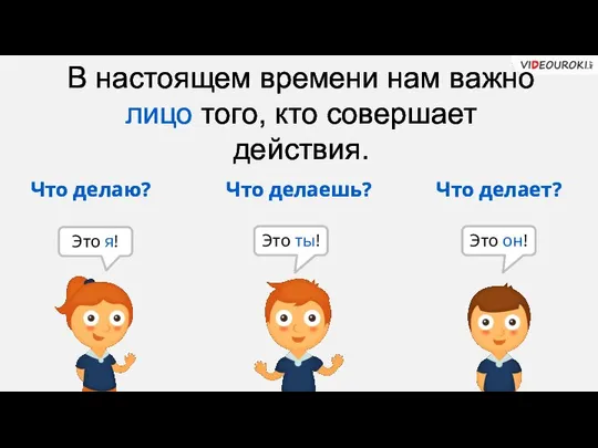 Что делаю? Что делаешь? В настоящем времени нам важно лицо того,