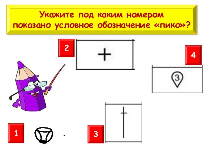 Укажите под каким номером показано условное обозначение «пико»? 4 3 2 1