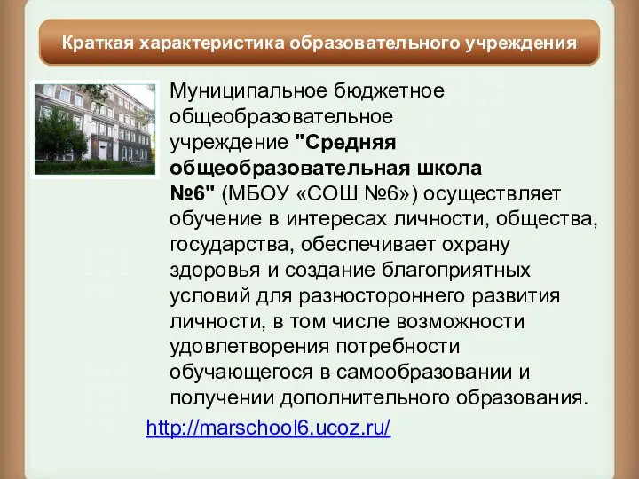 Муниципальное бюджетное общеобразовательное учреждение "Средняя общеобразовательная школа №6" (МБОУ «СОШ №6»)