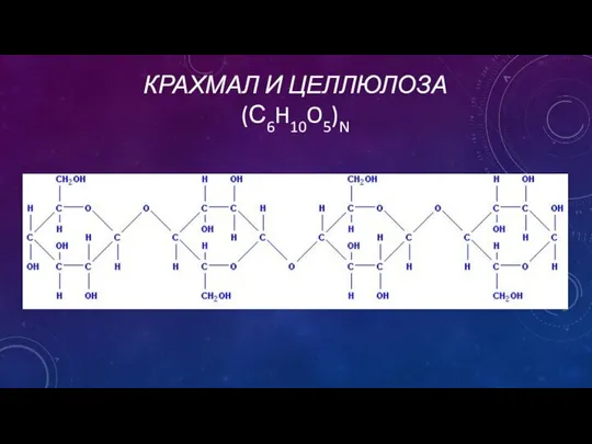 КРАХМАЛ И ЦЕЛЛЮЛОЗА (С6H10O5)N