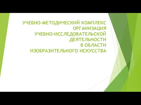 УЧЕБНО-МЕТОДИЧЕСКИЙ КОМПЛЕКС ОРГАНИЗАЦИЯ УЧЕБНО-ИССЛЕДОВАТЕЛЬСКОЙ ДЕЯТЕЛЬНОСТИ В ОБЛАСТИ ИЗОБРАЗИТЕЛЬНОГО ИСКУССТВА