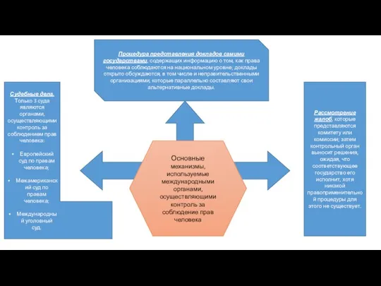 Основные механизмы, используемые международными органами, осуществляющими контроль за соблюдение прав человека
