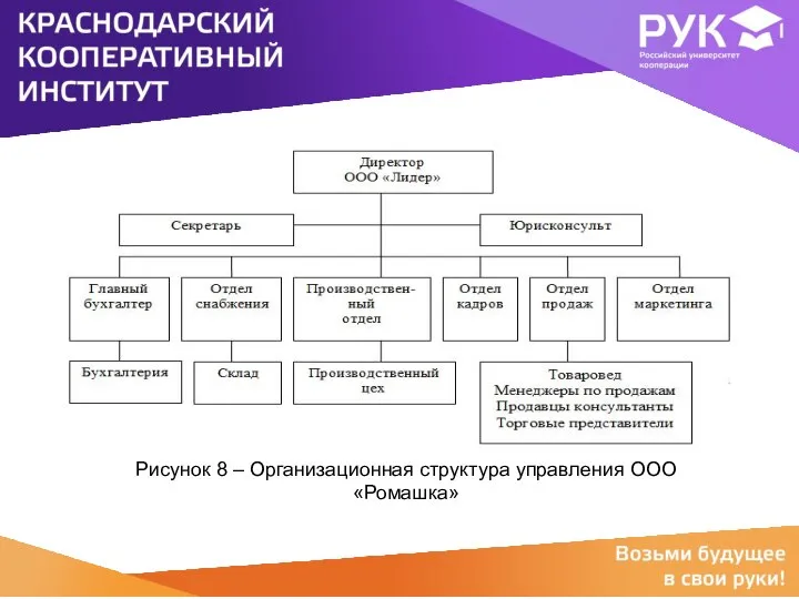 Рисунок 8 – Организационная структура управления ООО «Ромашка»