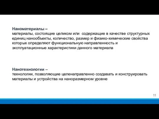 Наноматериалы – материалы, состоящие целиком или содержащие в качестве структурных единиц