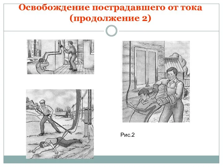 Освобождение пострадавшего от тока (продолжение 2) Рис.2