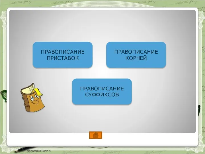 ПРАВОПИСАНИЕ ПРИСТАВОК ПРАВОПИСАНИЕ СУФФИКСОВ ПРАВОПИСАНИЕ КОРНЕЙ