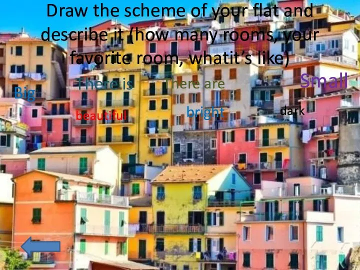 Draw the scheme of your flat and describe it (how many