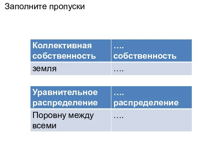 Заполните пропуски