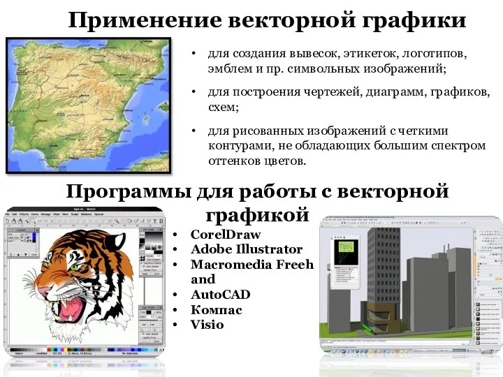 для создания вывесок, этикеток, логотипов, эмблем и пр. символьных изображений; для