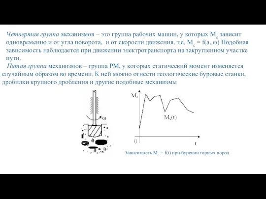 Четвертая группа механизмов – это группа рабочих машин, у которых Мс