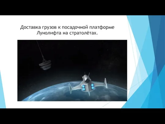 Доставка грузов к посадочной платформе Лунолифта на стратолётах.