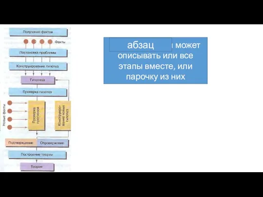 Научная статья может описывать или все этапы вместе, или парочку из них абзац