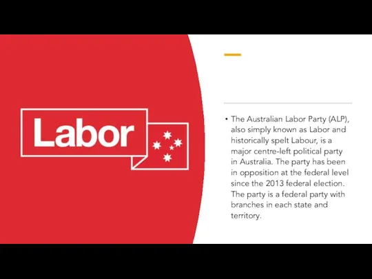 The Australian Labor Party (ALP), also simply known as Labor and