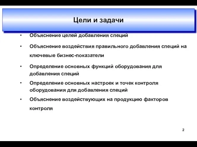 Объяснение целей добавления специй Объяснение воздействия правильного добавления специй на ключевые