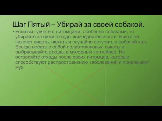 Шаг Пятый – Убирай за своей собакой. Если вы гуляете с