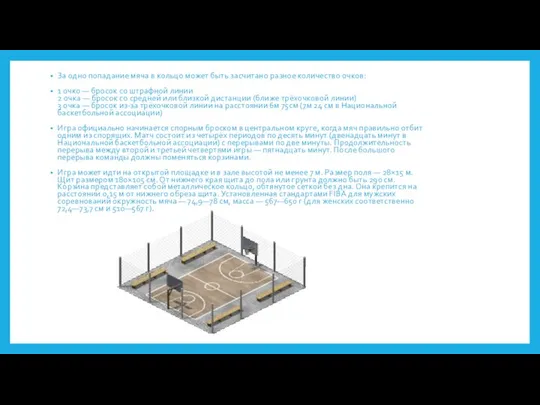 За одно попадание мяча в кольцо может быть засчитано разное количество