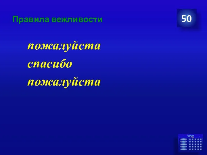 Правила вежливости пожалуйста спасибо пожалуйста 50