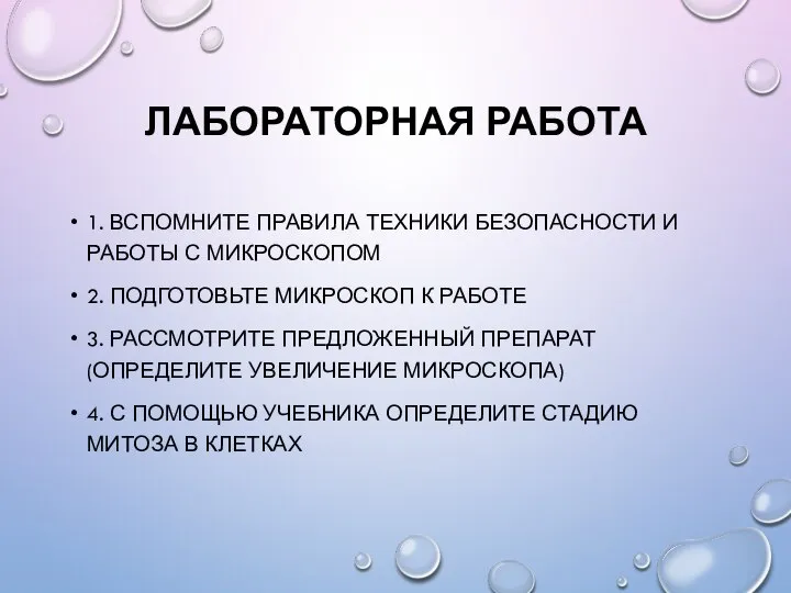 ЛАБОРАТОРНАЯ РАБОТА 1. ВСПОМНИТЕ ПРАВИЛА ТЕХНИКИ БЕЗОПАСНОСТИ И РАБОТЫ С МИКРОСКОПОМ