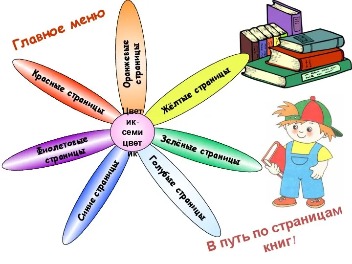 Красные страницы Фиолетовые страницы Оранжевые страницы Зелёные страницы Голубые страницы Жёлтые