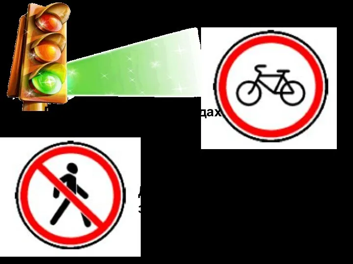 Движение на велосипедах запрещено Движение пешеходов запрещено