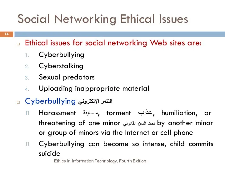 Social Networking Ethical Issues Ethical issues for social networking Web sites
