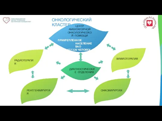 ОНКОЛОГИЧЕСКИЙ КЛАСТЕР ДИАГНОСТИЧЕСКИЕ ОТДЕЛЕНИЯ РАДИОТЕРАПИЯ РЕНТГЕНХИРУРГИЯ ХИМИОТЕРАПИЯ ОНКОХИРУРГИЯ ЦЕНТР АМБУЛАТОРНОЙ ОНКОЛОГИЧЕСКОЙ